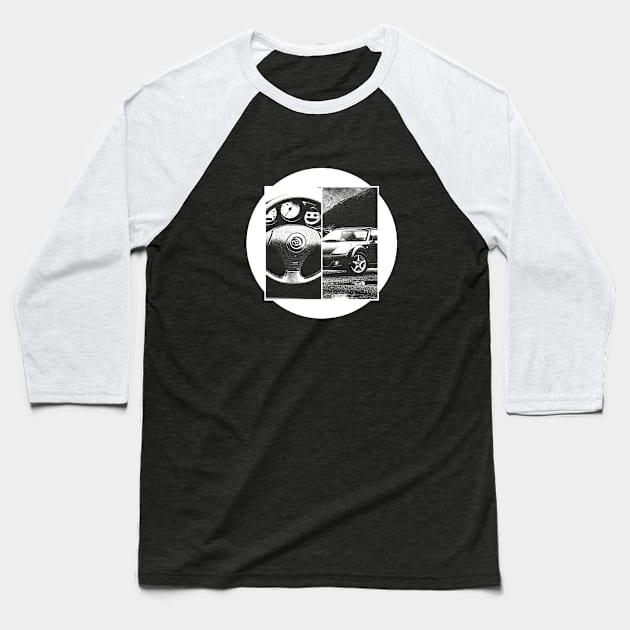 TOYOTA MR2 MK3 Black 'N White 5 (Black Version) Baseball T-Shirt by Cero